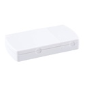 Organizador de pastillas promocional de plástico 9.5 x 4.7 cm con 2 compartimentos separables – BT-SAL-0008