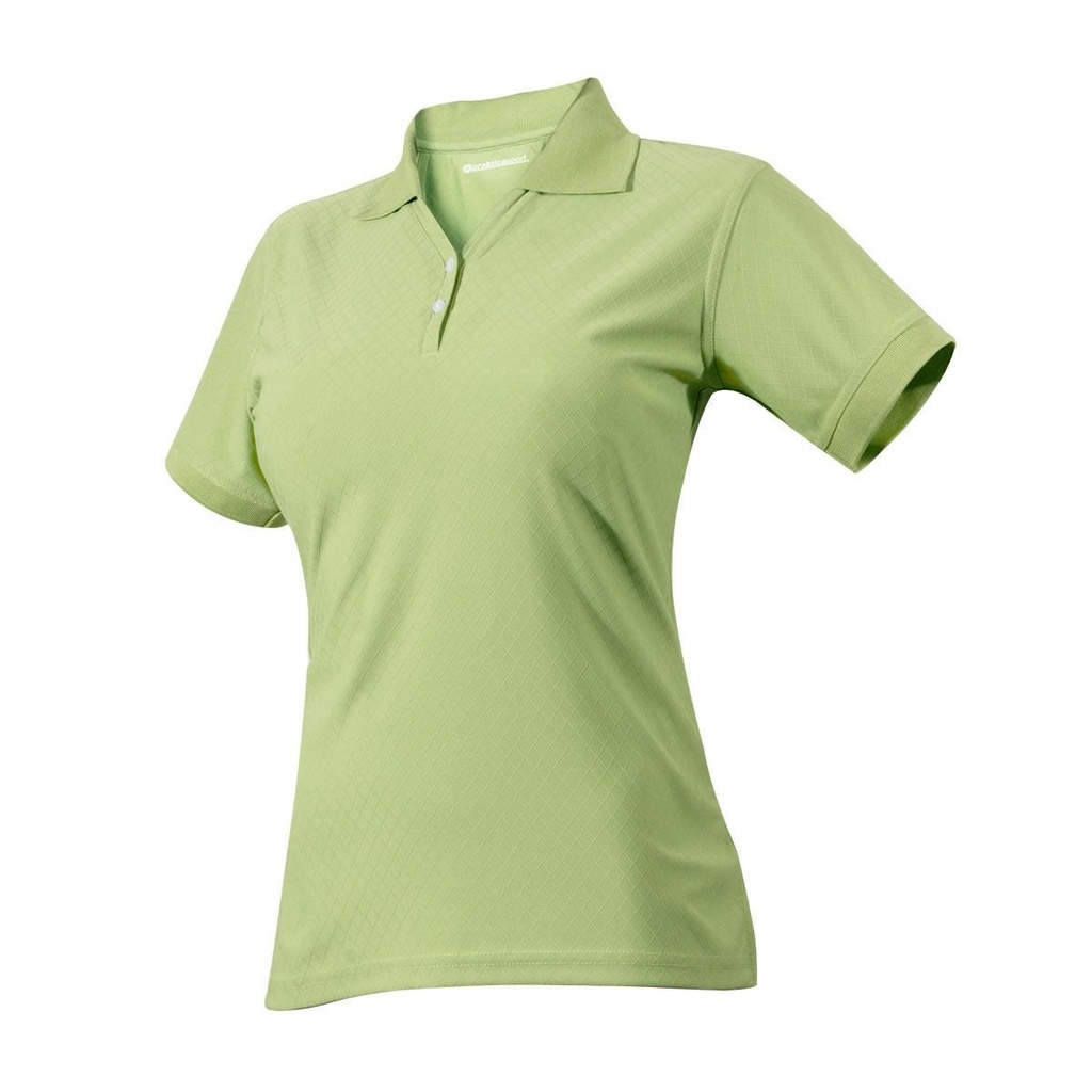 Playera promocional de poliéster ecológico para mujer con repelencia a la humedad y rombos pequeños – BT-PLA-0004