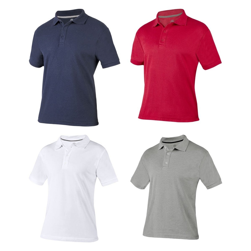 Playera piqué promocional de algodón peinado y poliéster para caballero con tapa costura – BT-PLA-0006