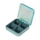 Organizador de pastillas promocional de plástico 7.6 x 7.6 cm con compartimento removible – BT-SAL-0004