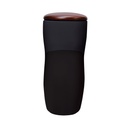 Termo promocional de cerámica 320 ml con doble pared y tapa de madera – BT-TAZ-0036