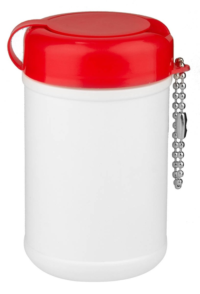 Dispensador de toallas húmedas promocional de plástico con cadena metálica – BT-SAL-0013