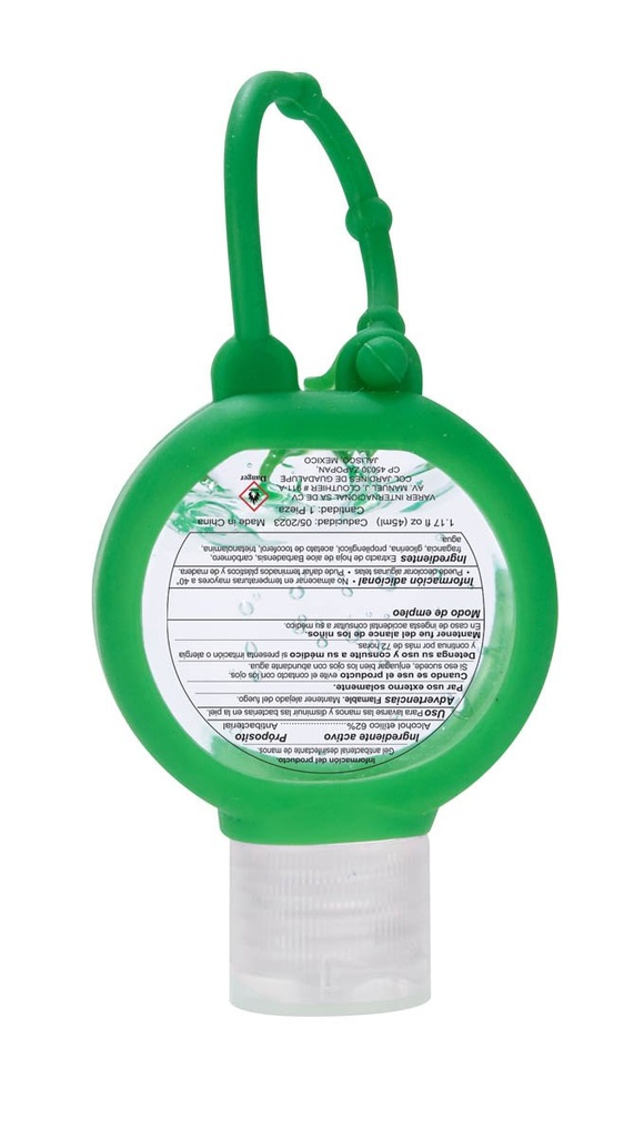 Dispensador de gel antibacterial de plástico y silicón 40 ml con sujetador integrado – BT-SAL-0022