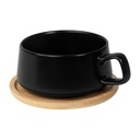 Taza promocional de cerámica 10 oz con plato de bambú – BT-TAZ-0049