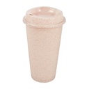 Vaso promocional de plástico y fibra de agave 475 ml con tapa ranurada – BT-TEP-0007