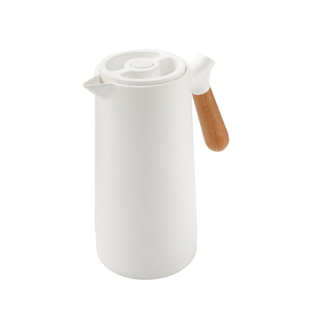 Termo dispensador promocional de plástico y vidrio 1 L con base removible y asa de bambú – BT-TEP-0016