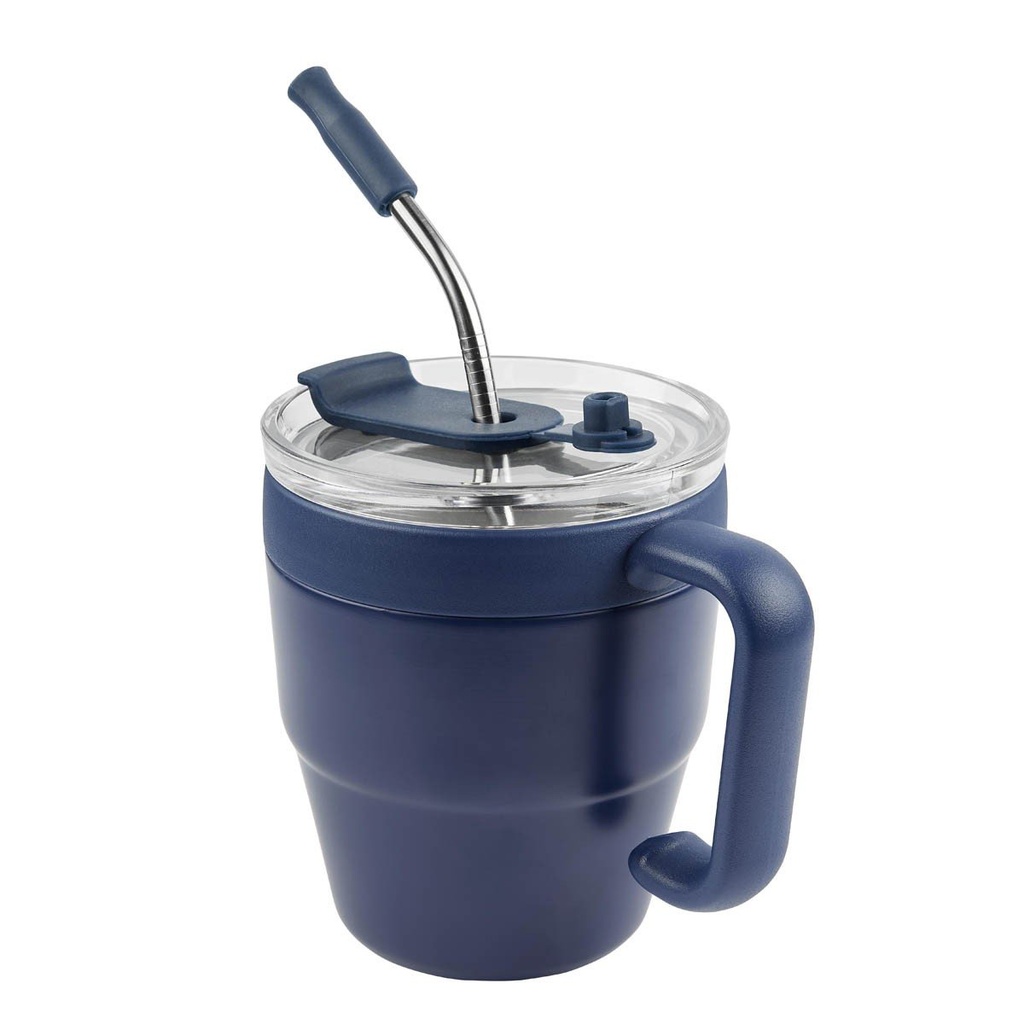 Taza promocional de plástico 480 ml con tapa push y popote de silicón – BT-TAZ-0044