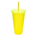 Vaso promocional de plástico 800 ml con tapa de botón pulsador y popote – BT-TEP-0045