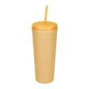 Vaso promocional de plástico 665 ml con tapa hermética y popote incluido – BT-TEP-0024
