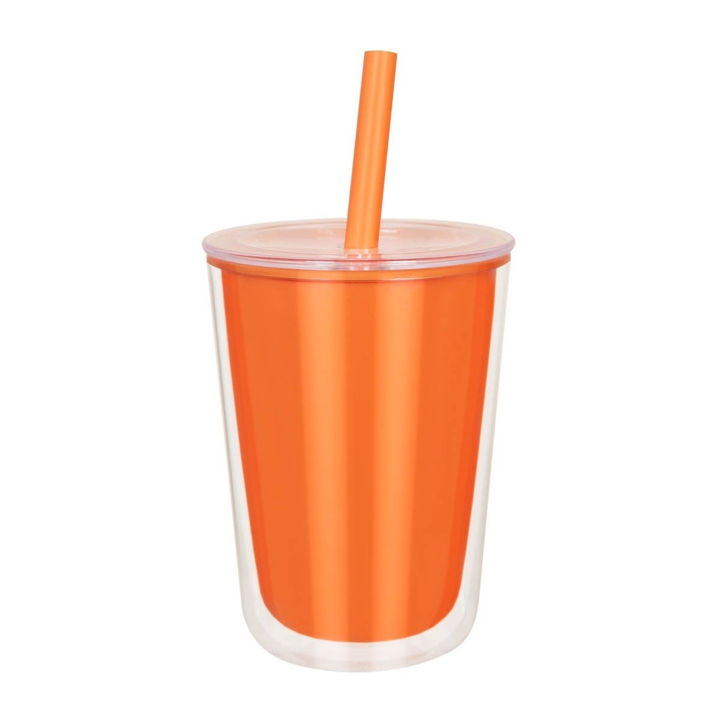 Vaso promocional de plástico 700 ml con pared interna de color y externa transparente – BT-TEP-0026