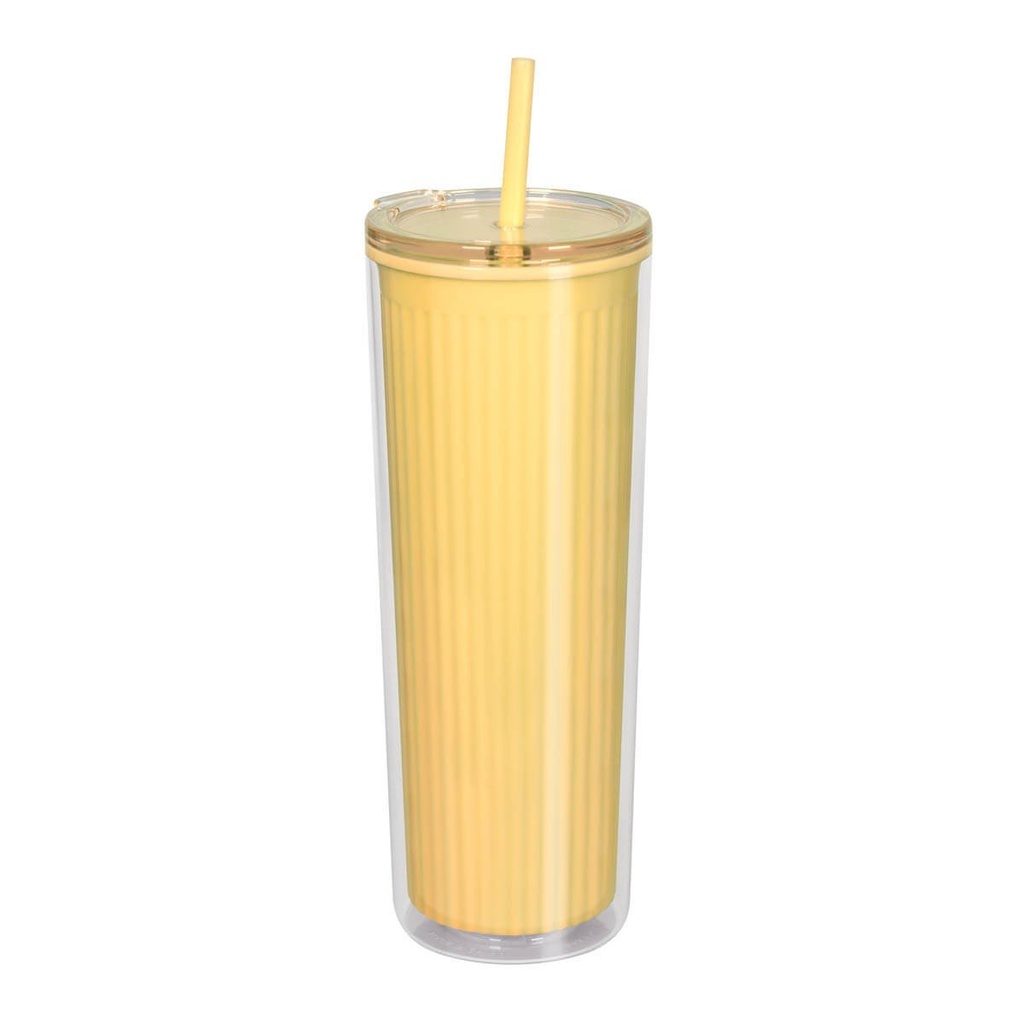 Vaso promocional de plástico 660 ml con pared texturizada y tapa push – BT-TEP-0028