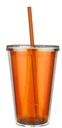 Vaso promocional de plástico 500 ml con doble pared y popote incluido – BT-TEP-0032