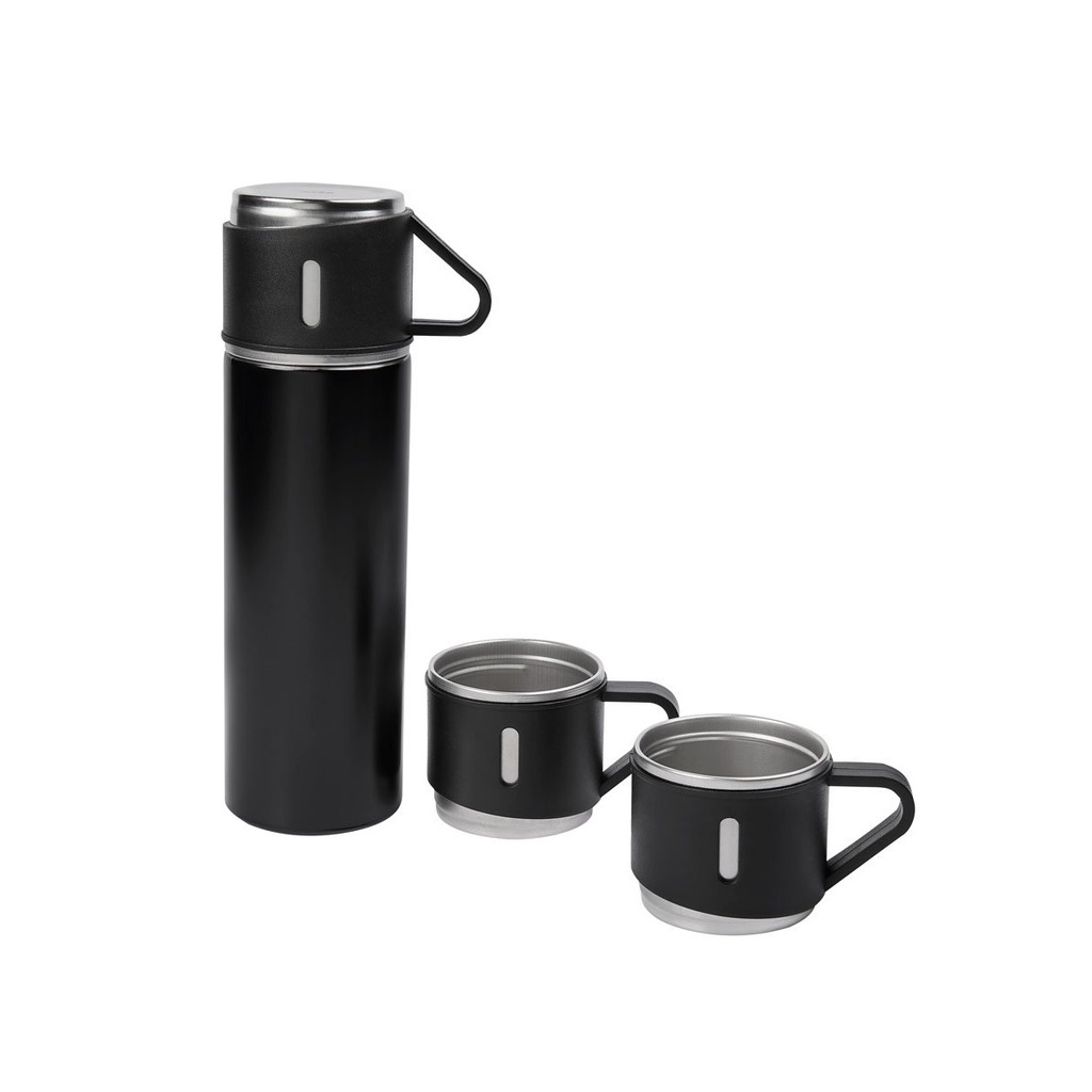 Set promocional de termo y tazas de acero inoxidable 500 ml con tapa convertible en taza – BT-TEM-0051