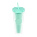 Vaso promocional de plástico 710 ml con doble pared y acabado texturizado – BT-TEP-0033