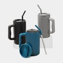 Termo promocional de acero inoxidable 800 ml con sobretapa giratoria y popote metálico – BT-TEM-0065