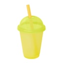Vaso promocional de plástico 500 ml con tapa domo y popote ancho – BT-TEP-0036