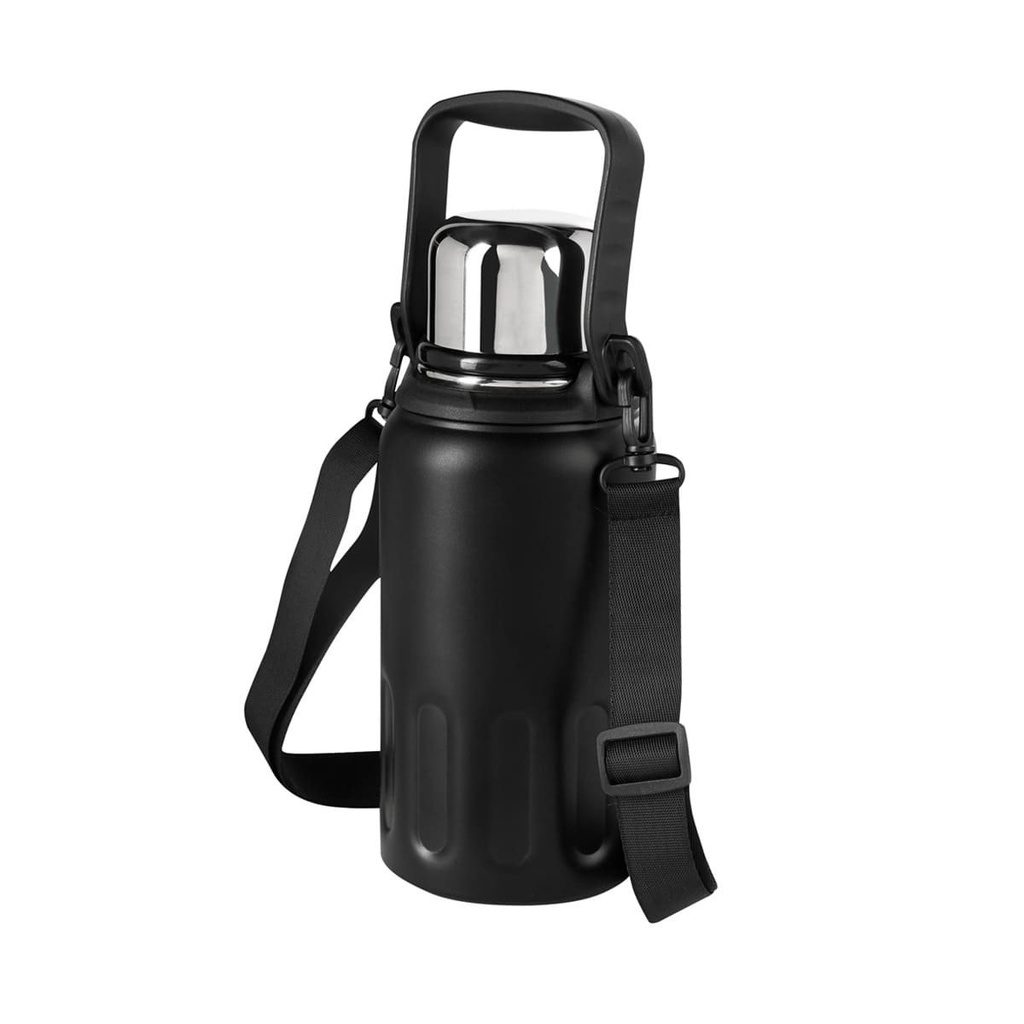 Termo promocional de acero inoxidable 1,200 ml con botón de seguridad y asa plegable – BT-TEM-0070
