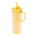 Vaso promocional de plástico 480 ml con asa en forma de aro y popote – BT-TEP-0041