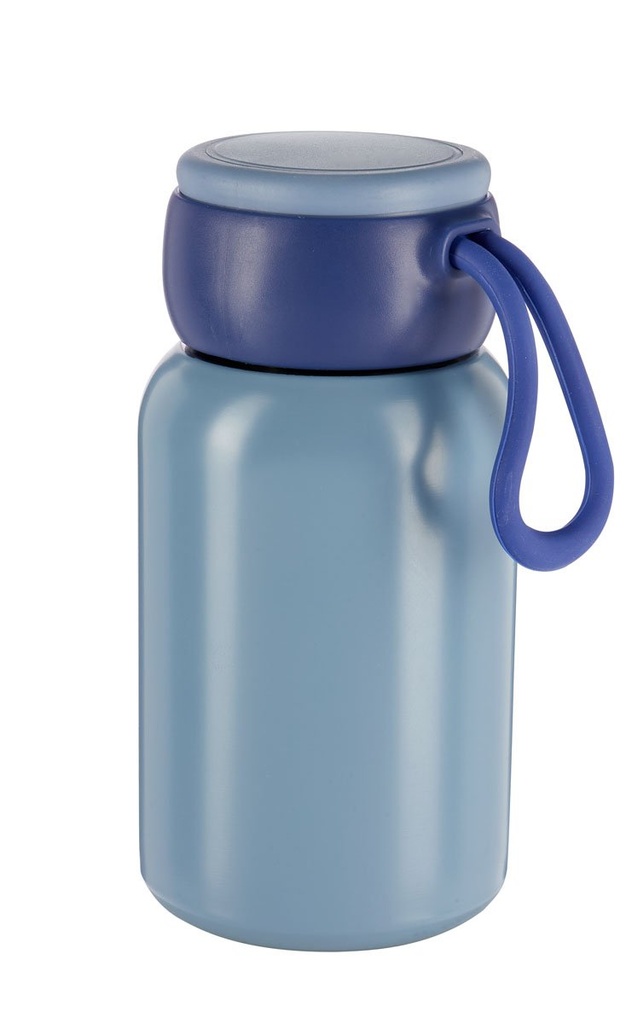 Termo promocional de acero inoxidable 350 ml con tapa bitono y asa de silicón – BT-TEM-0049
