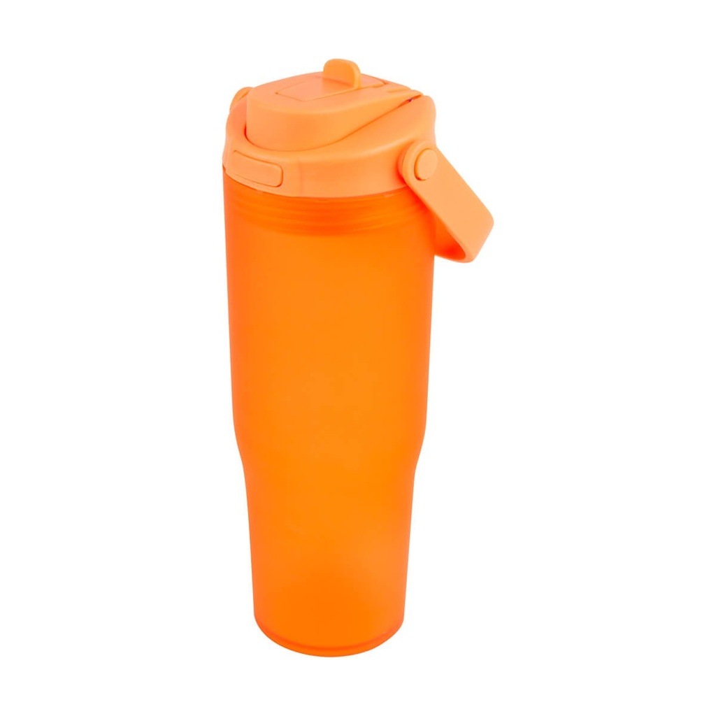Termo promocional de plástico 900 ml con acabado suave al tacto y tapa doble uso – BT-TEP-0043