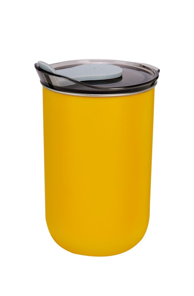 Termo promocional de acero inoxidable 300 ml con tapa push y sobretapa de silicón – BT-TEM-0052