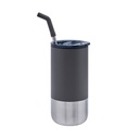 Termo promocional de acero inoxidable 480 ml con popote metálico y boquilla de silicón – BT-TEM-0038