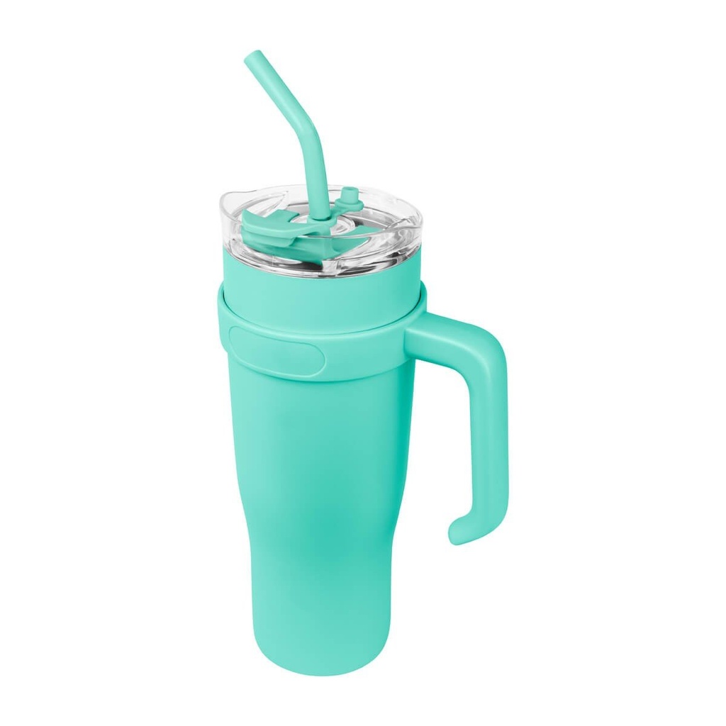 Termo promocional de acero inoxidable 1,200 ml con popote metálico y boquilla de silicón – BT-TEM-0078