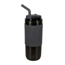 Termo promocional de acero inoxidable 480 ml con popote metálico y banda antiderrapante – BT-TEM-0056