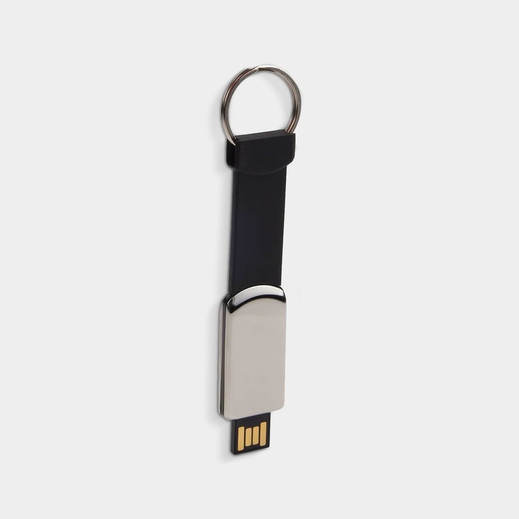 Memoria USB promocional de hule y metal 16 GB con diseño retráctil – BT-USB-0008