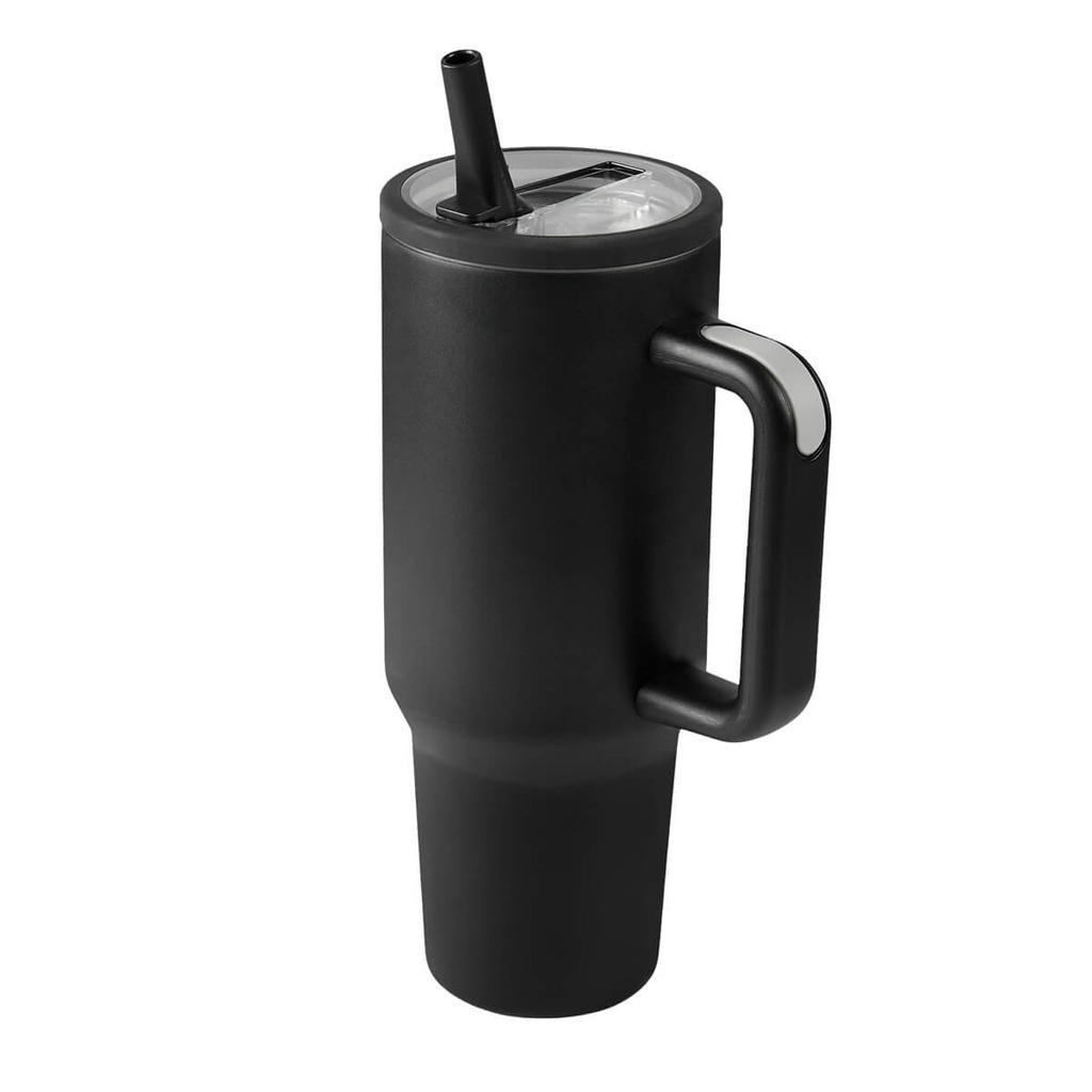 Termo promocional de acero inoxidable 1,200 ml con boquilla y popote – BT-TEM-0087