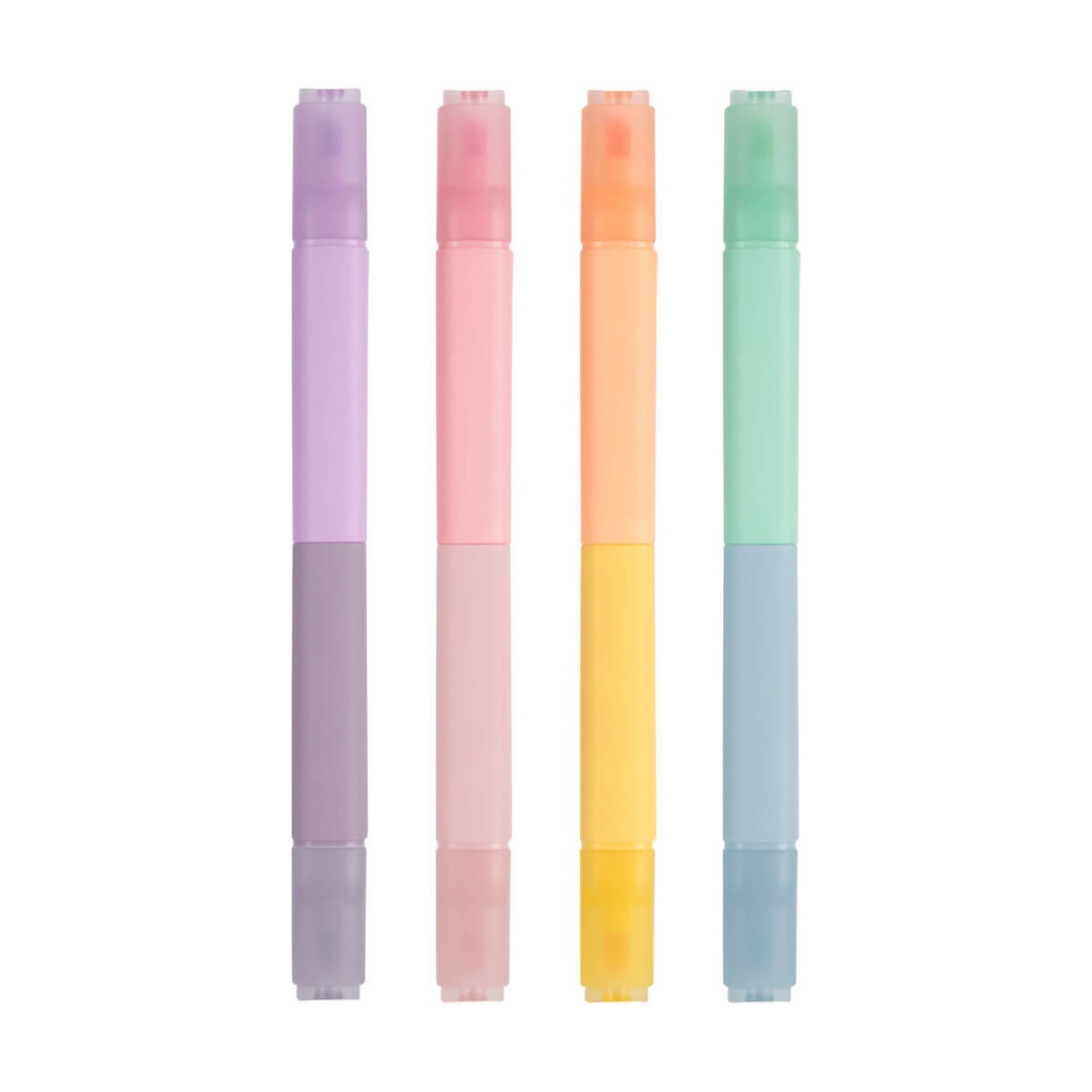 Set de marcatextos promocional de plástico con 8 piezas modulares en tonos pastel – BT-BOF-0044
