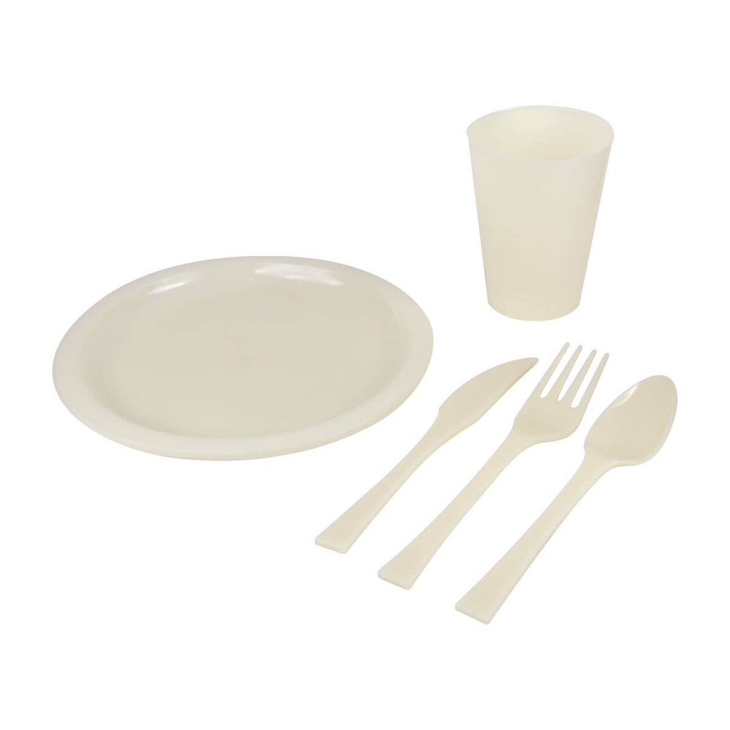 Set de vajilla promocional de plástico con contenedor de 4.5 litros y tapa – BT-HOG-0069