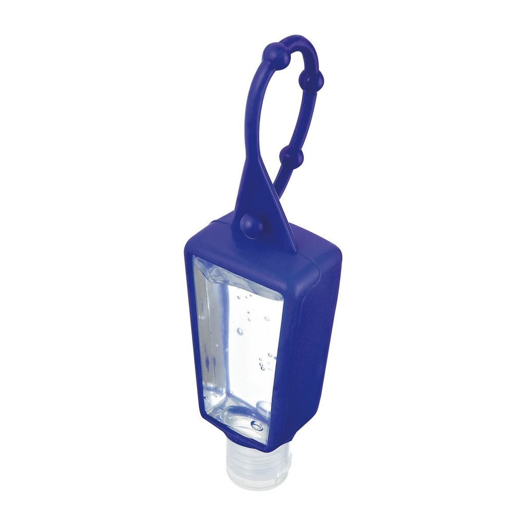 Gel sanitizante promocional de plástico y silicón de 30 ml recargable con sujetador de silicón – BT-SAL-0047