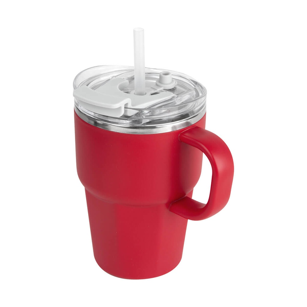 Taza promocional de acero inoxidable y plástico de 600 ml con tapa push y ranura para popote – BT-TAZ-0060