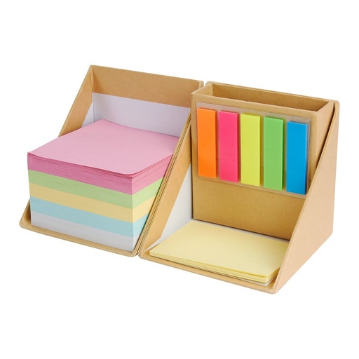 [BT-ARO-0023] Organizador promocional de cartón y papel con porta plumas y banderas adheribles – BT-ARO-0023