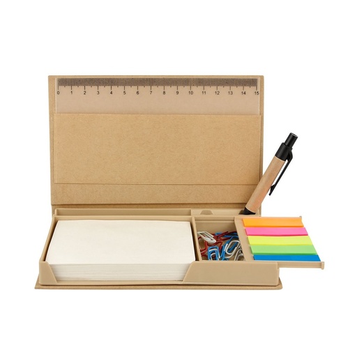 [BT-ARO-0025] Organizador de escritorio promocional de cartón, papel y plástico con portaplumas y regla – BT-ARO-0025