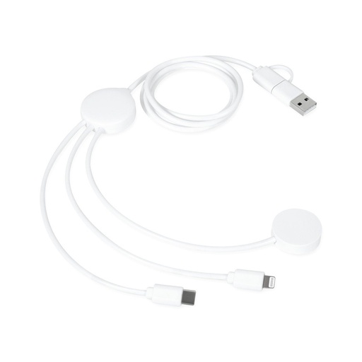 [BT-ACS-0031] Cable cargador promocional de plástico 5 en 1 con carga inalámbrica para reloj inteligente – BT-ACS-0031