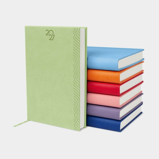 Agenda diaria 2027 promocional de curpiel de 186 hojas con caja individual a juego – BT-AGE-0009
