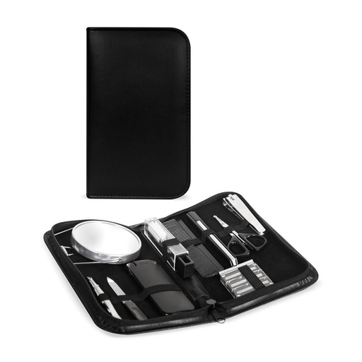 [BT-ARV-0013] Kit de cuidado personal promocional de curpiel 11.5 x 19.5 cm con 10 accesorios incluidos – BT-ARV-0013