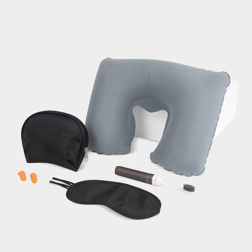 [BT-ARV-0037] Kit promocional de poliéster para descanso en desplazamientos con almohada y antifaz – BT-ARV-0037