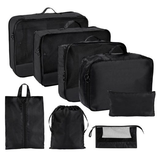 [BT-ARV-0038] Set de bolsas para maleta promocional de poliéster con malla de ventilación y broches de plástico – BT-ARV-0038