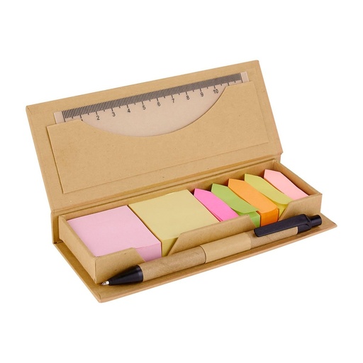 [BT-ARO-0021] Organizador promocional de cartón, papel y plástico con regla y bolígrafo ecológico – BT-ARO-0021