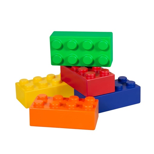 Figura antiestrés promocional de PU 7.7 x 2.8 x 3.9 cm con forma de bloque de construcción – BT-ANT-0031