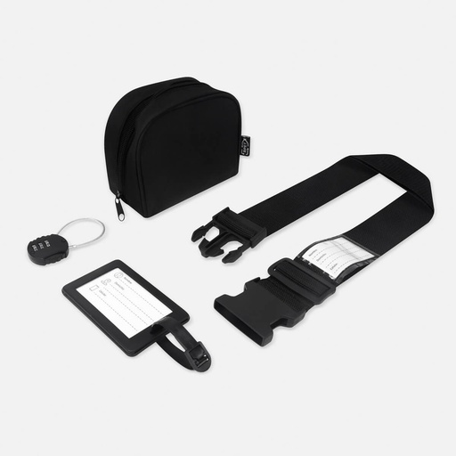 [BT-ARV-0044] Set de seguridad promocional de plástico reciclado y poliéster con candado y cinta de seguridad – BT-ARV-0044