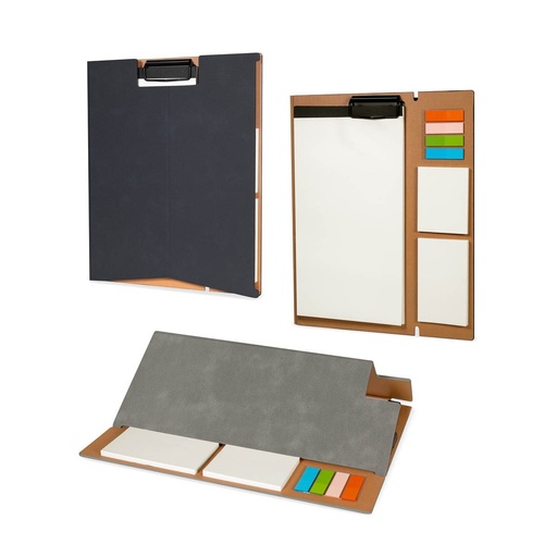 Carpeta organizadora promocional de curpiel con soporte para tablet y clip metálico – BT-ARO-0035