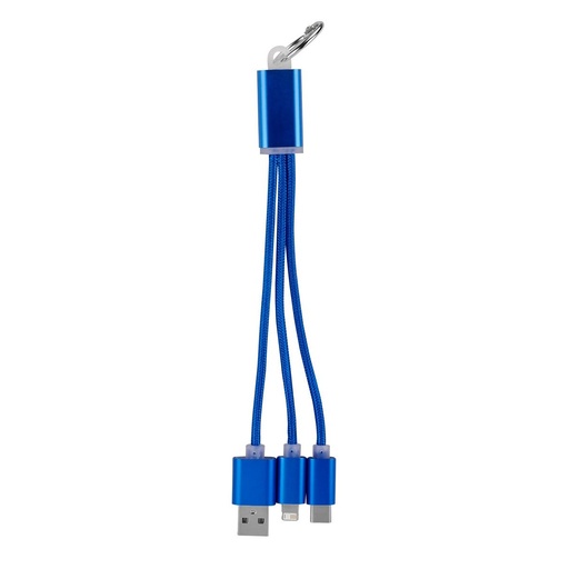 Cable cargador promocional de aluminio y plástico con conexión 4 en 1 – BT-ACS-0012