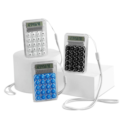 Equipo de cálculo promocional de plástico con cordón y batería de botón – BT-ARO-0008