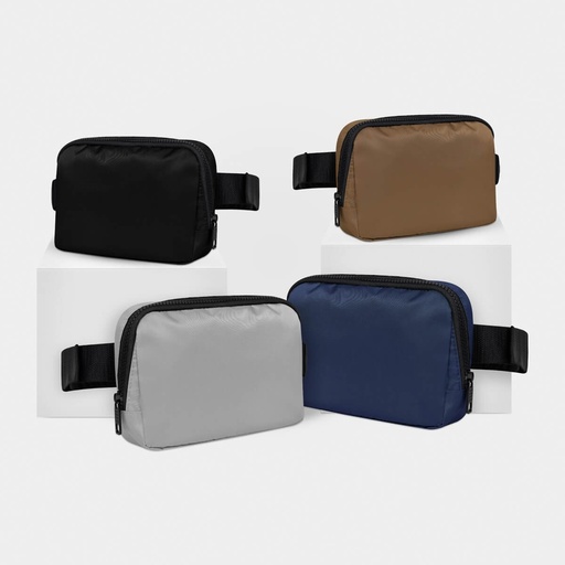 Riñonera promocional de poliéster de 19 x 14 x 5 cm con correa ajustable y bolsillo trasero – BT-ARV-0064