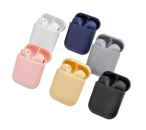Audífonos promocionales de plástico con terminado rubber y estuche recargable – BT-AUD-0020