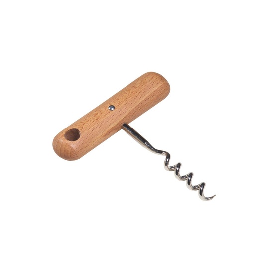 [BT-BAR-0028] Descorchador promocional de madera de haya con espiral de acero inoxidable – BT-BAR-0028